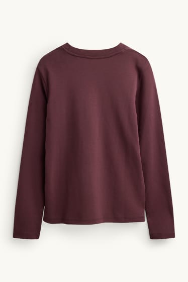 Damen - Langarmshirt - Regular Fit - bordeaux