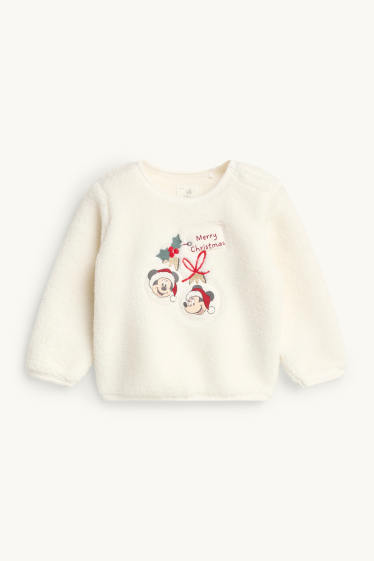 Bébés filles - Mickey Mouse - ensemble de Noël bébé - doublé de peluche - rouge / blanc