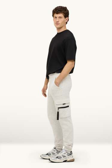 Men - Cargo joggers - light gray-melange