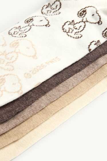 Damen - Multipack 5er - Socken mit Motiv - Peanuts - braun / cremeweiß