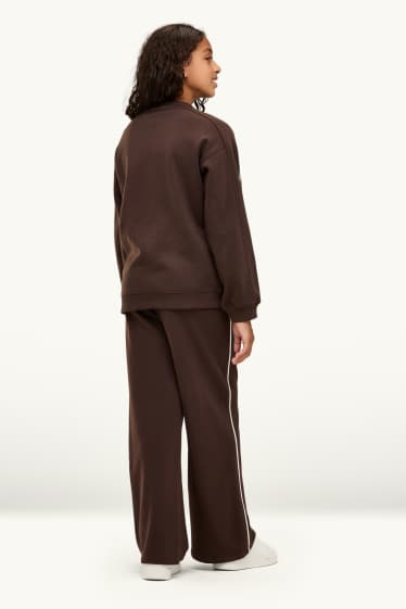 Enfants filles - Stockholm - ensemble - sweat et pantalon de jogging - 2 pièces - marron foncé