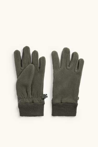 Kinderen: jongens - Fleece handschoenen - donkergroen