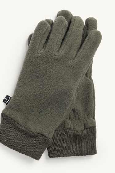 Kinderen: jongens - Fleece handschoenen - donkergroen