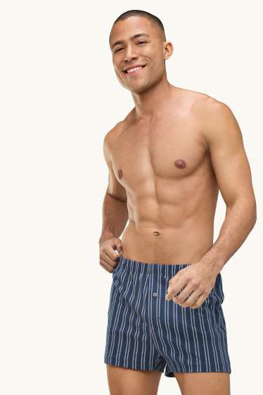 Heren - Set van 2 - boxershort - jersey - blauw