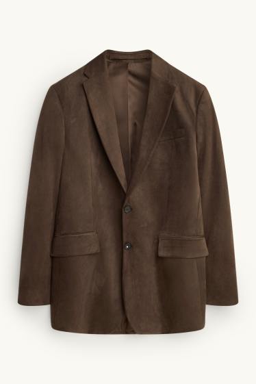 Hommes - Veste de costume - regular fit - Flex - synthétique - marron foncé