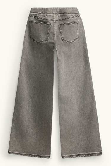 Enfants filles - Wide leg jeggings - jean gris