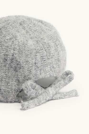 Women - Knitted cap - light gray-melange