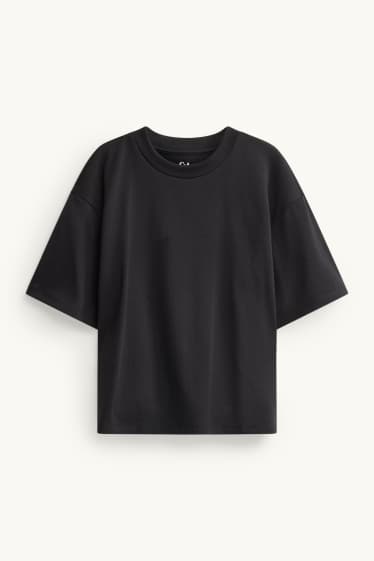 Copii - Fete - Set - tricou cu mânecă scurtă și rochie cu paiete - 2 piese - negru / argintiu
