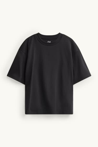 Copii - Fete - Set - tricou cu mânecă scurtă și rochie cu paiete - 2 piese - negru / argintiu