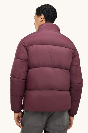 Men - Quilted jacket - water-repellent - bordeaux