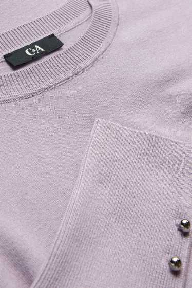 Damen - Feinstrick-Pullover - flieder