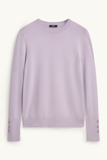 Damen - Feinstrick-Pullover - flieder
