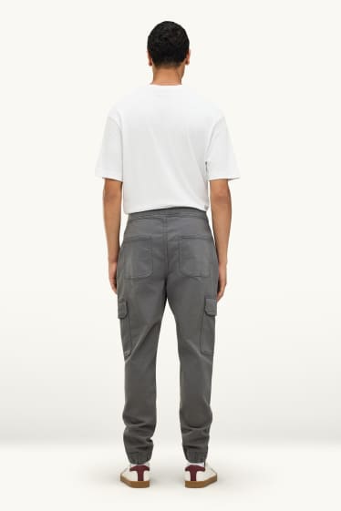 Bărbați - Pantaloni cargo - tapered fit - gri