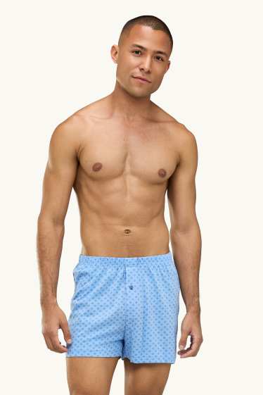 Uomo - Confezione da 2 - boxer - jersey - blu / azzurro