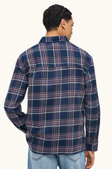 Herren - Hemd - Relaxed Fit - Kent - kariert - dunkelblau / weiß