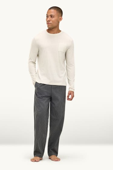 Hommes - Pyjama - crème