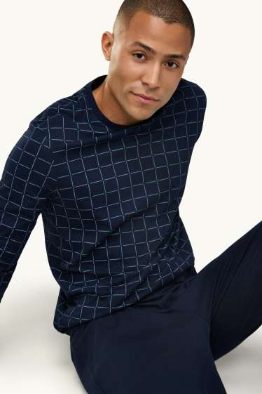 Hommes - Pyjama - bleu foncé