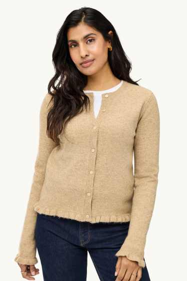 Damen - Strickjacke - beige