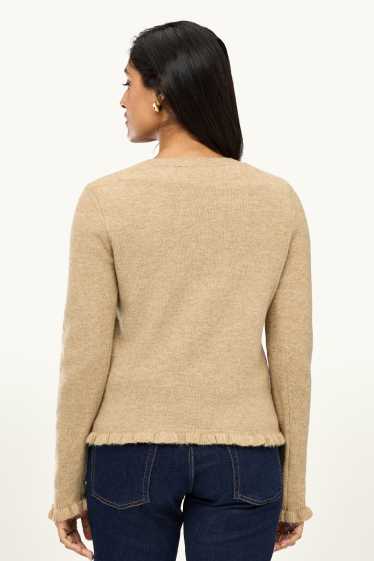 Damen - Strickjacke - beige