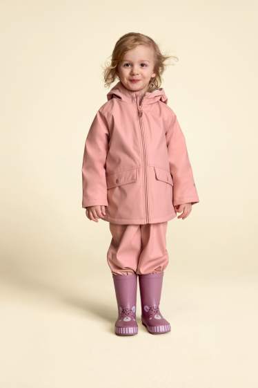 Children Girls - Waterproof trousers - lined - waterproof - pink