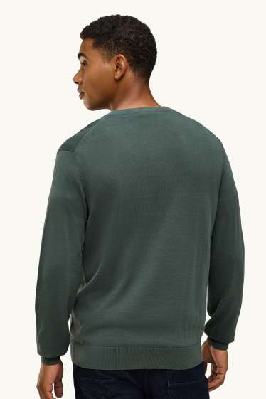 Men - V-neck jumper - green