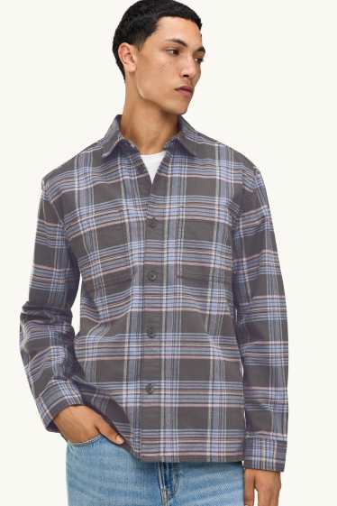Home - Camisa - relaxed fit - Kent - de quadres - blau / gris fosc