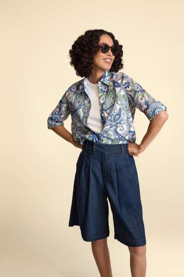 Donna - Jorts - vita media - jeans blu scuro