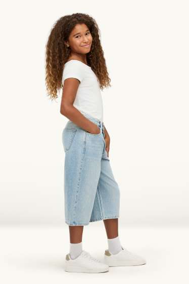 Children Girls - Denim Bermuda shorts - denim-light blue