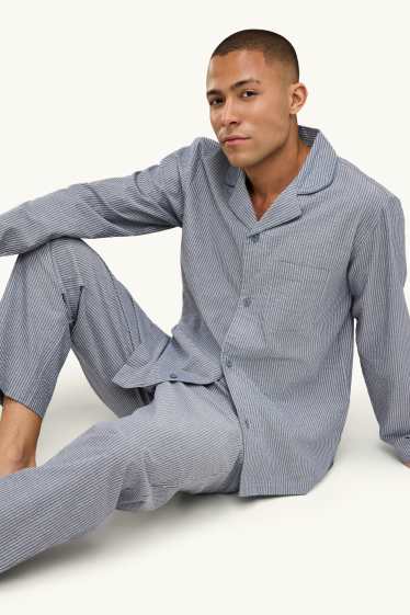 Hommes - Pyjama - à rayures - bleu / blanc