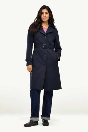 Women - Trench coat - water-repellent - dark blue