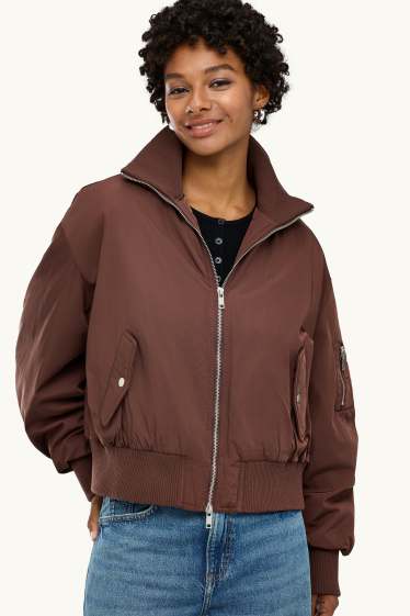 Damen - Bomberjacke - wasserabweisend - braun