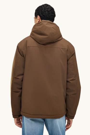 Herren - Jacke mit Kapuze - gefüttert - braun