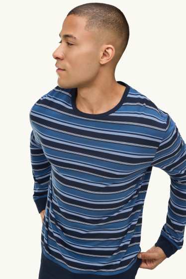 Herren - Pyjama - blau / dunkelblau