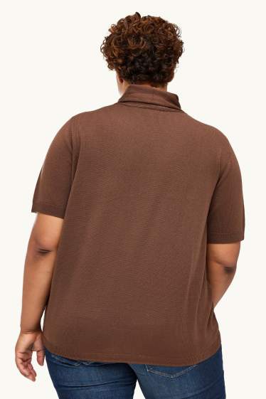 Women - Jumper - short sleeve - brown