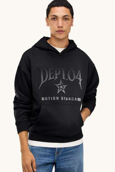 Herren - Oversized-Hoodie - schwarz