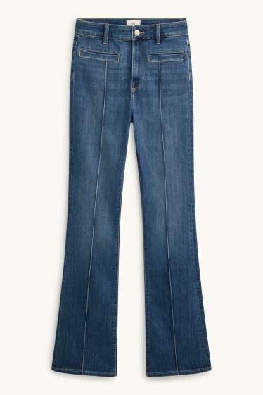 Femei - Bootcut jeans - talie medie - denim-albastru