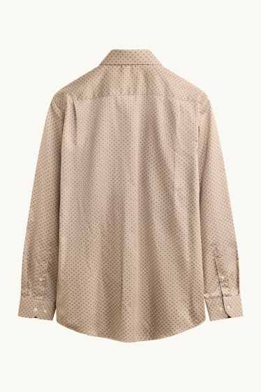 Hommes - Chemise - regular fit - col kent - à motif - taupe