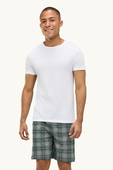 Herren - Multipack 2er - Pyjama-Shorts - grün / grau