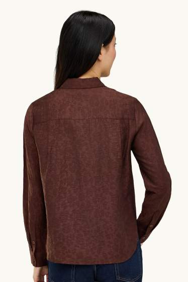Dona - Brusa camisera - marró fosc