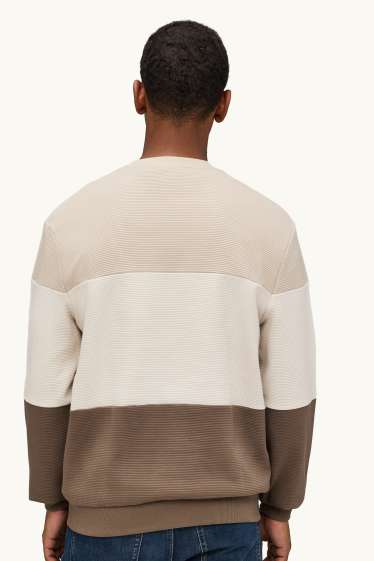 Uomo - Felpa - a coste - beige / marrone