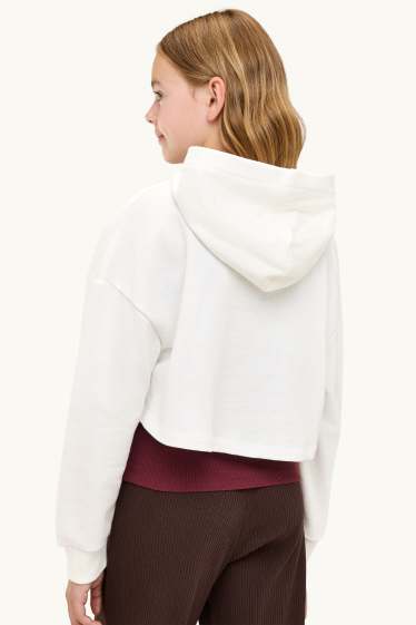 Enfants filles - Ours en peluche - ensemble - sweat et haut - 2 pièces - blanc / rouge foncé