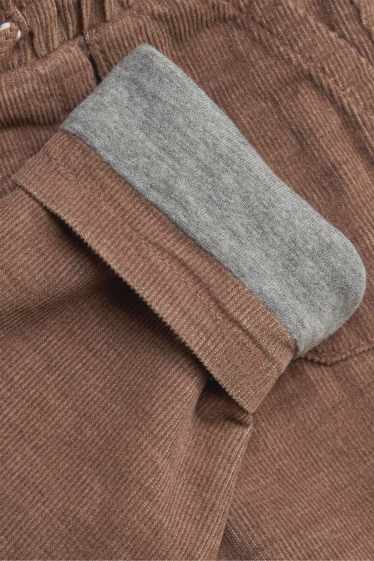 Neonati - Pantaloni termici di velluto a coste per neonati - marrone