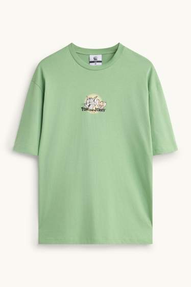 Herren - T-Shirt - Oversized - Tom & Jerry - grün