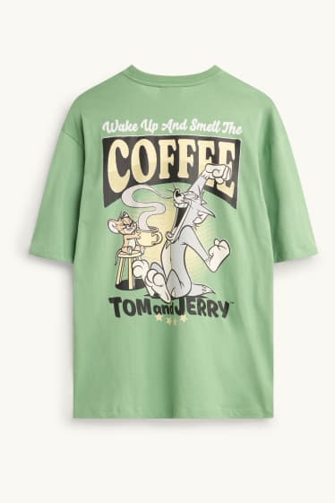 Herren - T-Shirt - Oversized - Tom & Jerry - grün