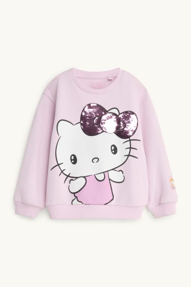 Children Girls - Hello Kitty - set - sweatshirt and flared leggings - 2 piece - rose