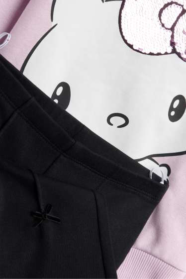 Children Girls - Hello Kitty - set - sweatshirt and flared leggings - 2 piece - rose