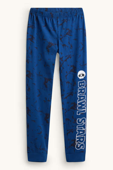 Kinder Buben - Brawl Stars - Pyjama - 2 teilig - gemustert - blau