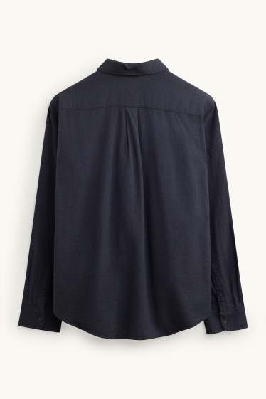 Home - Camisa - regular fit - button-down - blau fosc