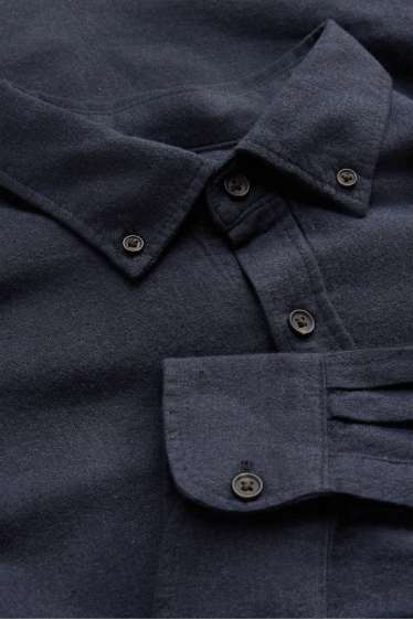 Home - Camisa - regular fit - button-down - blau fosc