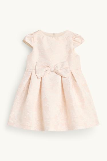 Baby Girls - Floral - baby outfit - 2 piece - shiny - apricot